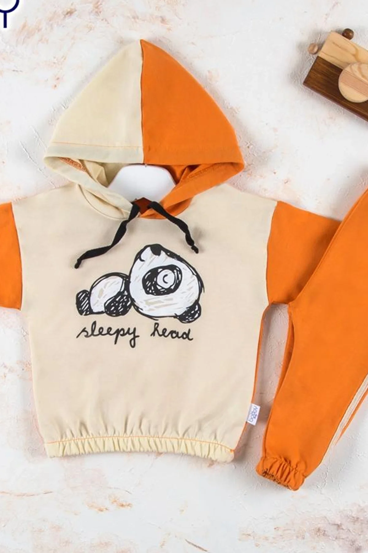 Panda Desenli Kapişonlu Erkek Bebek Takımı görsel 2