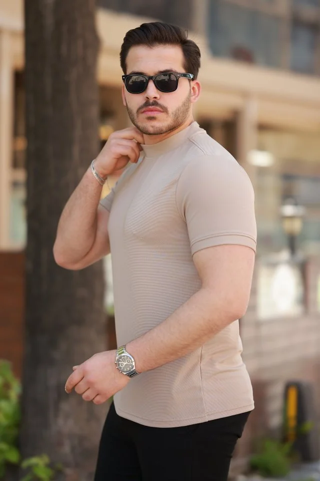 Erkek Yarım Balıkçı Yaka Kısa Kollu T-shirt görsel 2