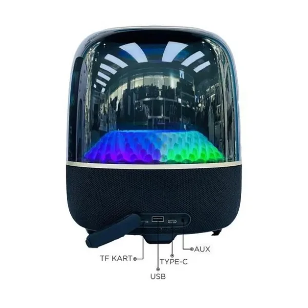 D33 Siyah Taşınabilir Kablosuz Bluetooth Hoparlör görsel 5
