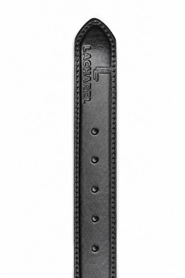Erkek Hakiki Deri 4.5 Cm Klasik Ve Kot Pantolon Kemeri Metal Tokalı Siyah görsel 4