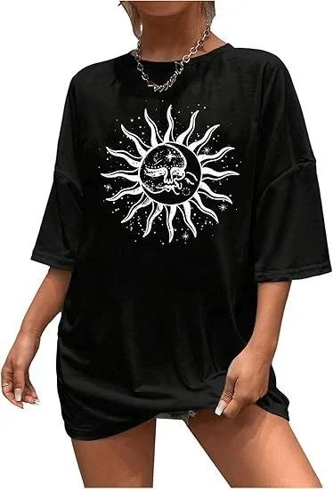 Bisiklet Yaka Baskılı T-shirt - Siyah görsel 3