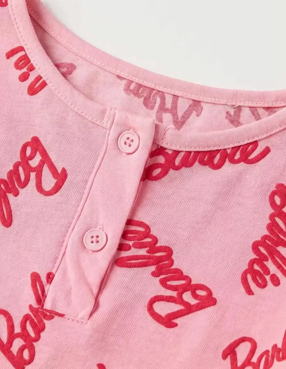 6/14 Yaş Yazı Baskılı Pamuk Penye Çocuk Pijama Takımı görsel 4