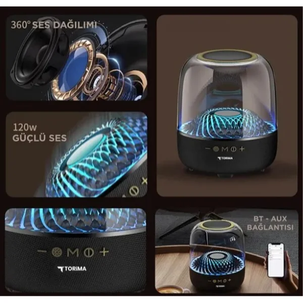 D33 Siyah Taşınabilir Kablosuz Bluetooth Hoparlör görsel 2