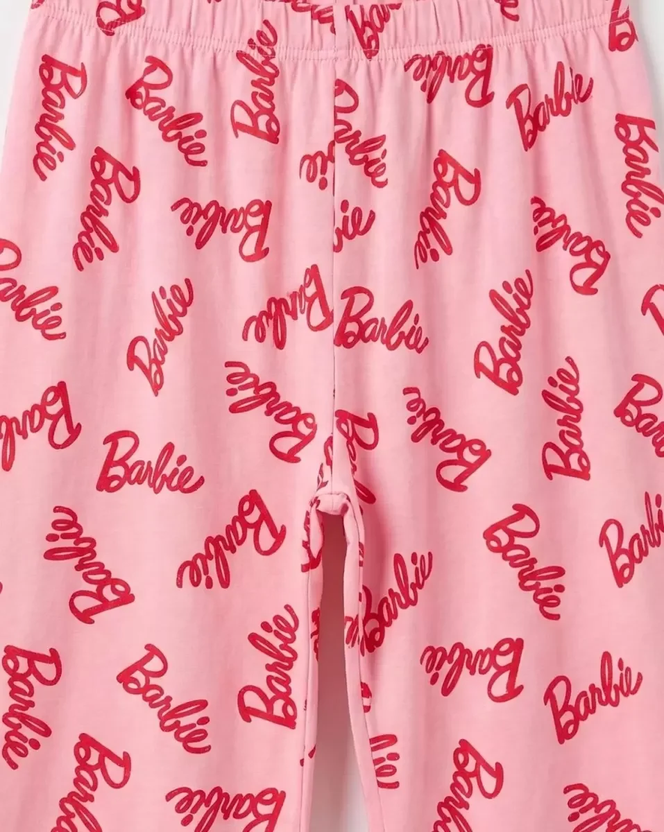 6/14 Yaş Yazı Baskılı Pamuk Penye Çocuk Pijama Takımı görsel 3