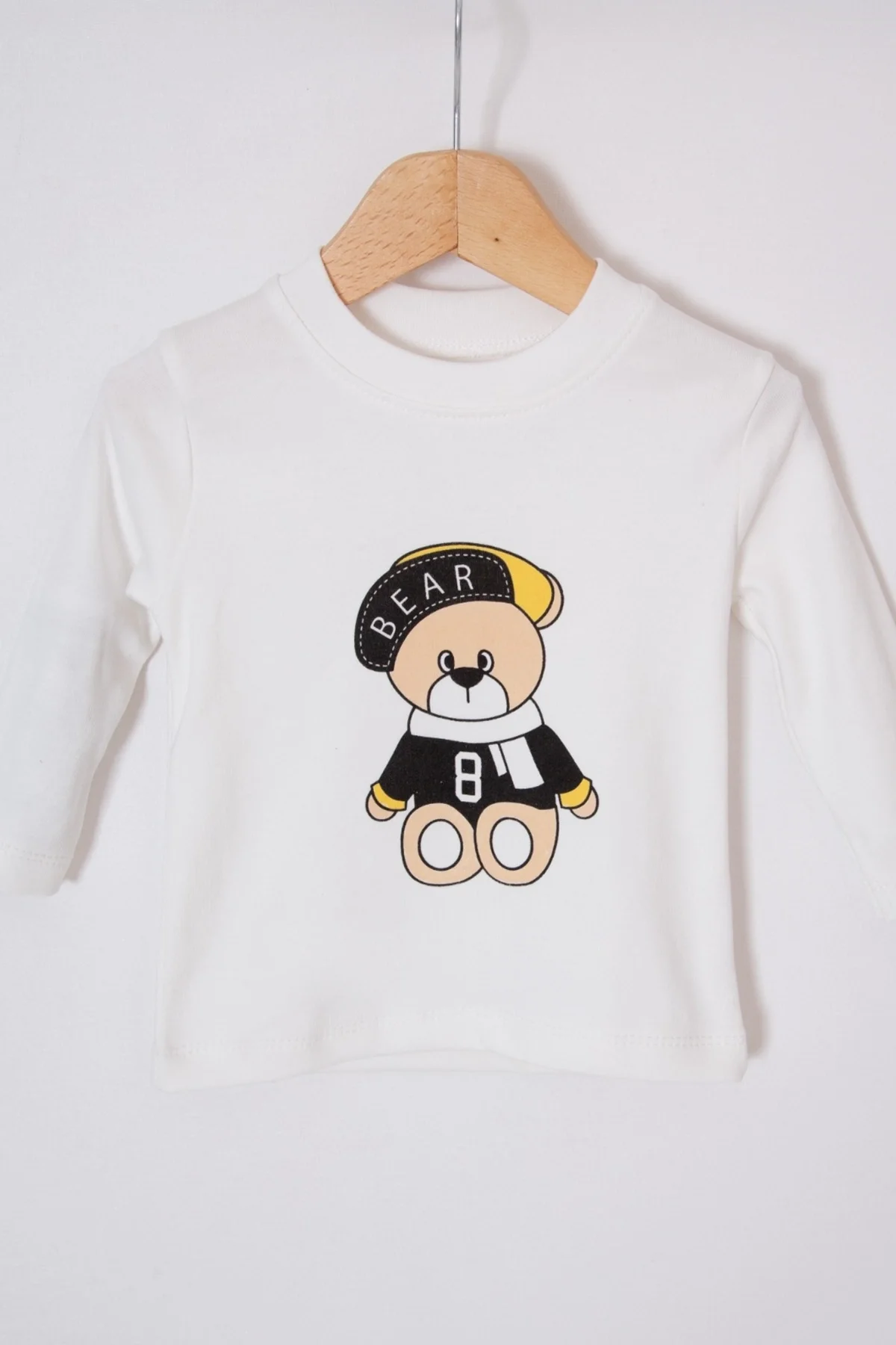 Çizgili Bear Desenli 3'lü Erkek Bebek Takımı görsel 4