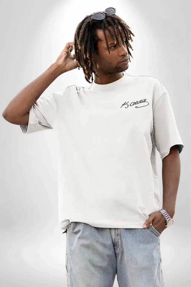 30 Ağustos Zafer Bayramı Ön Arka Baskılı Oversize Bisiklet Yaka T-shirt - Beyaz görsel 3