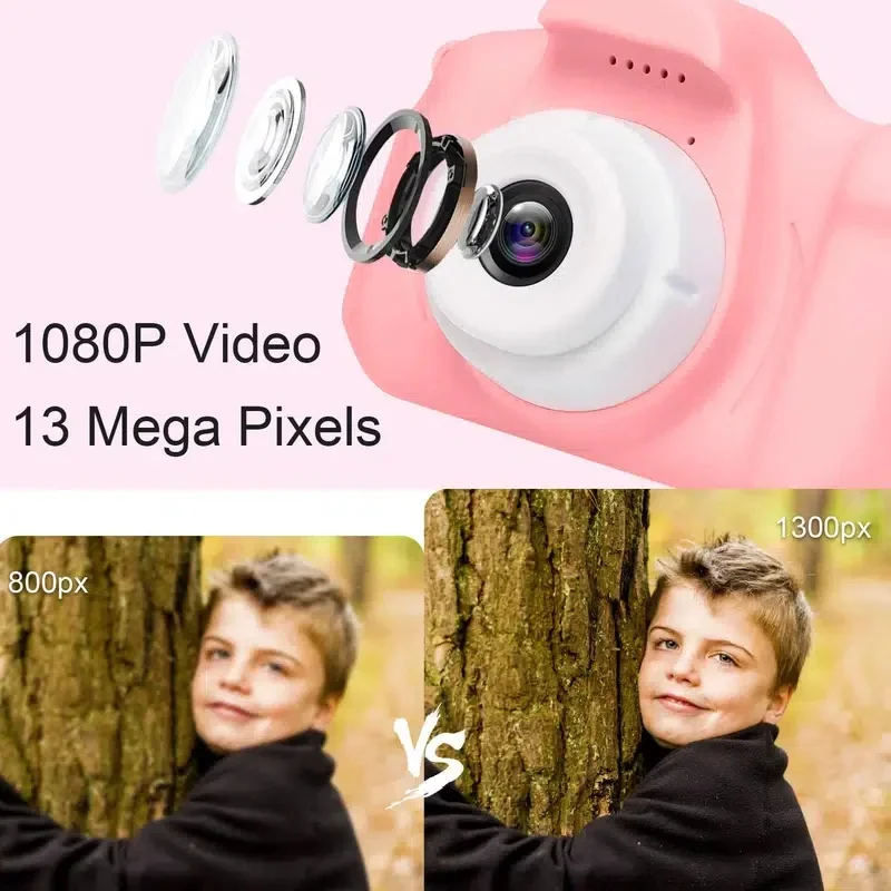 Mini Kamera Fotoğraf Makinesi Pembe görsel 2