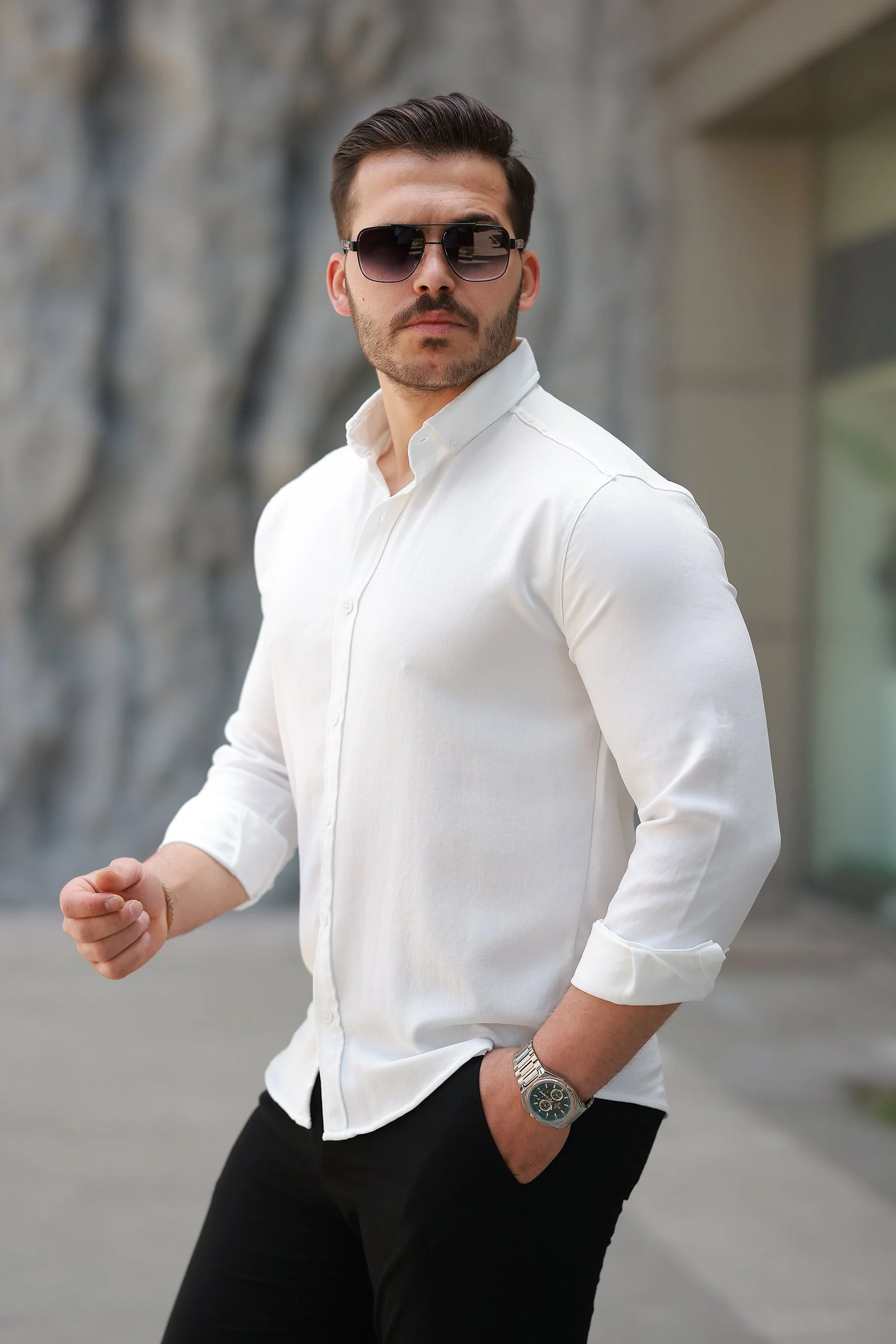Erkek Uzun Kollu Gömlek görsel 2