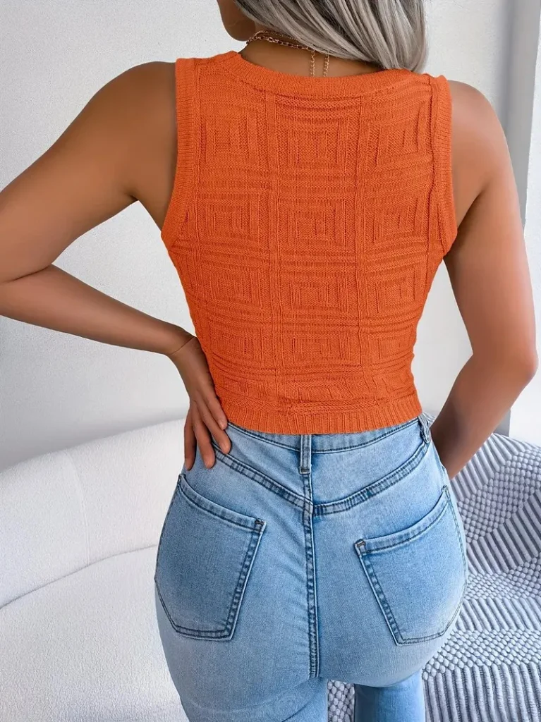 Kadın Askılı Bisiklet Yaka Güpüs Dekolteli Triko Crop Bluz görsel 4