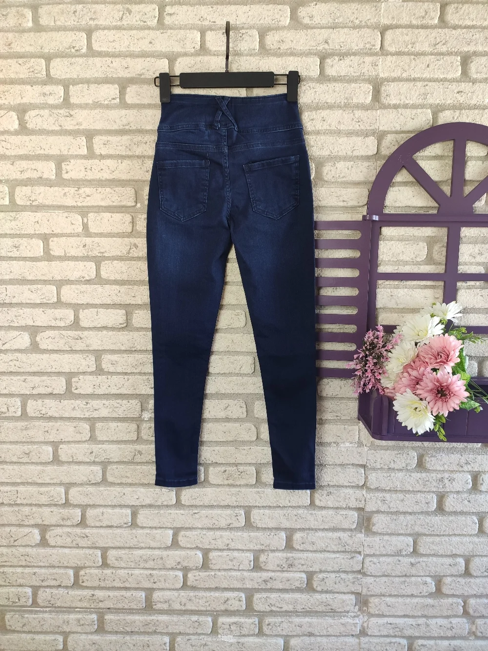 Yüksek Bel Likralı Jean Pantolon 90 Cm görsel 3