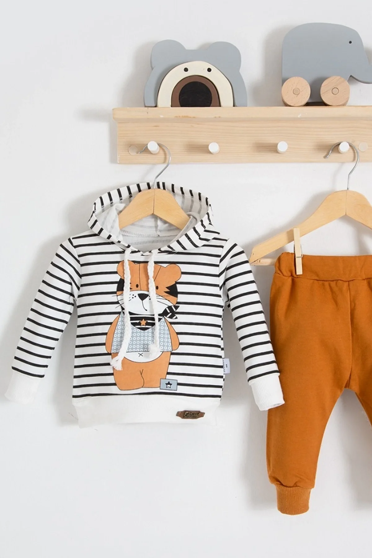 Look Bear 2'li Kapişonlu Erkek Bebek Takım görsel 2