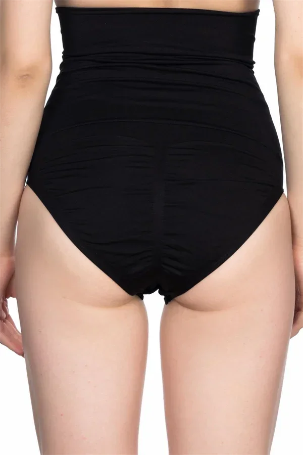 Siyah Double Yüksek Bel Çıtçıtlı Slip Korse görsel 3