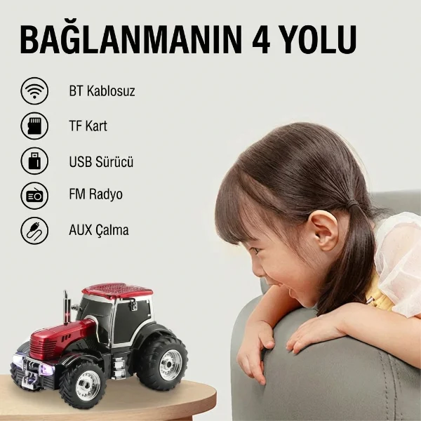 Traktör Tasarımlı Bluetooth Hoparlör görsel 2