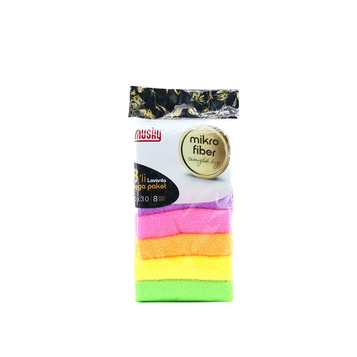 8'li Mikrofiber Temizlik Bezi Seti - Renkli - Leke Bırakmaz görsel 3