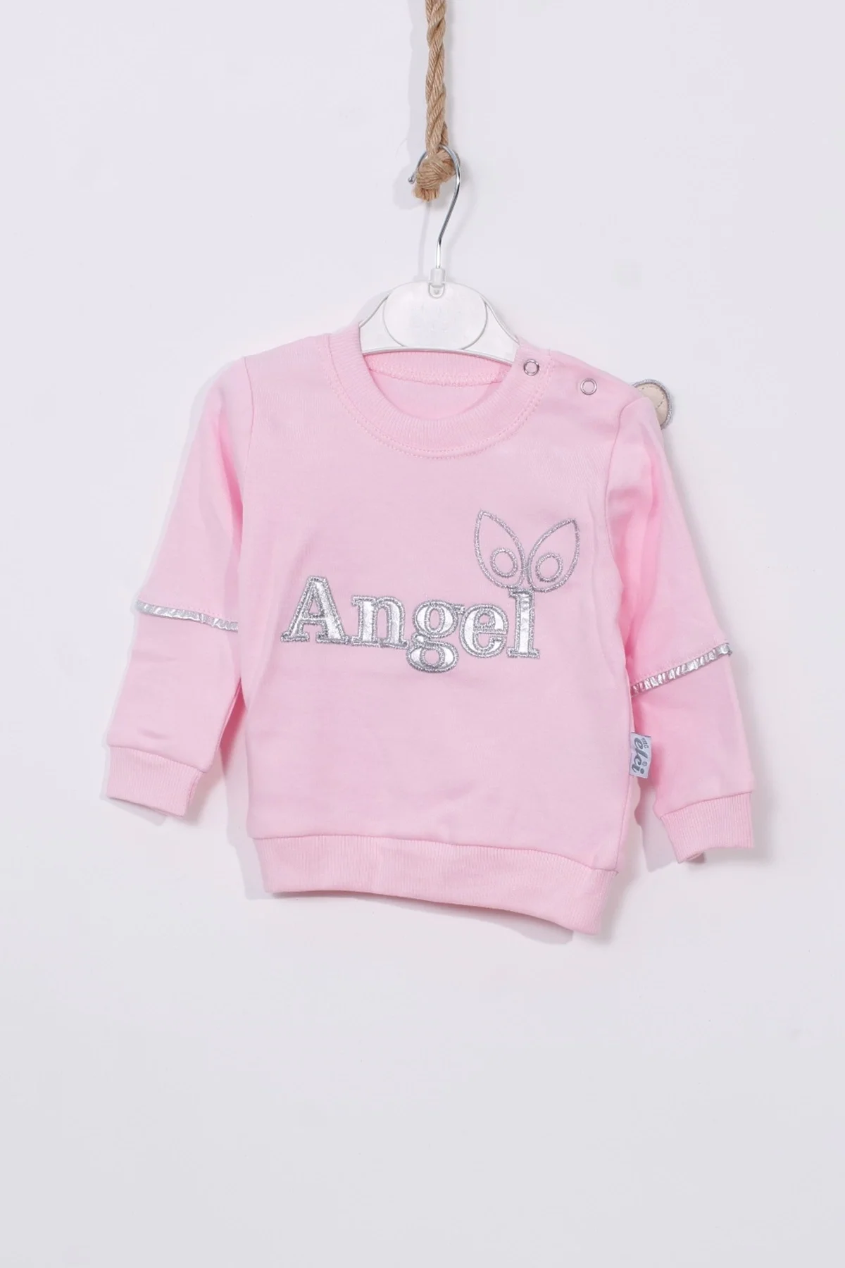 Angel Kanat Detaylı % 100 Pamuk Kız Bebek Takımı görsel 2