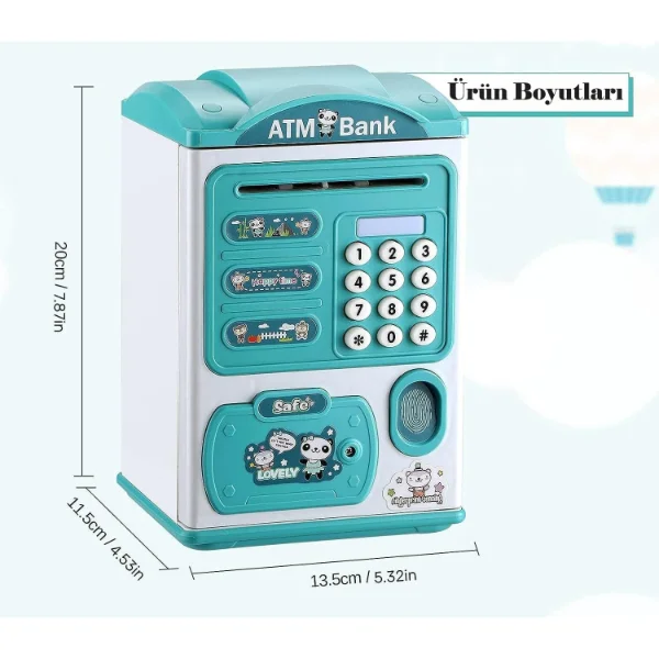 Sevimli Tasarımlı Şifreli ATM Kumbara görsel 5