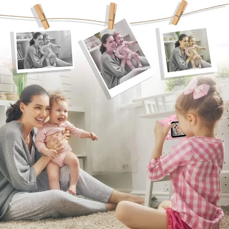 Mini Kamera Fotoğraf Makinesi Pembe görsel 3