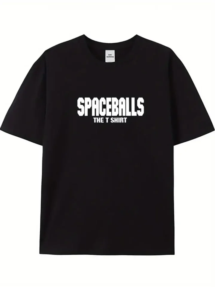 Baskılı Oversize Bisiklet Yaka T-shirt - Siyah