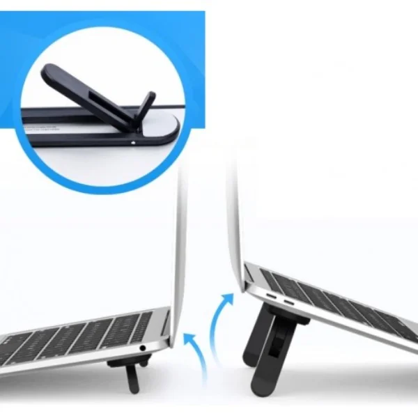Siyah 2 Kademeli Katlanabilir ve Yapışkanlı Laptop Standı görsel 5