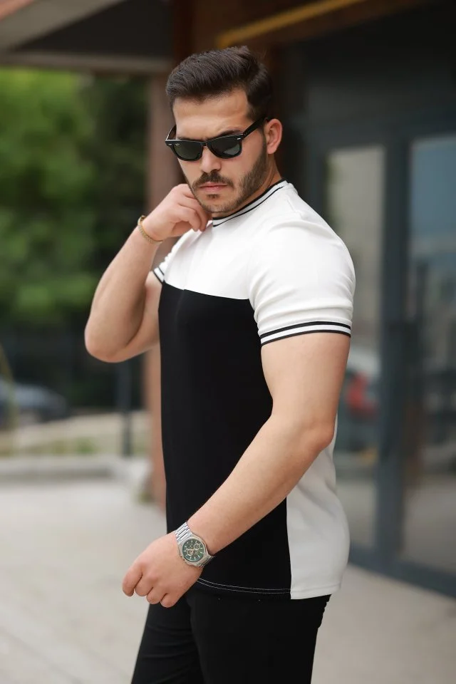 Erkek Parçalı Renk Kısa Kollu Tişört görsel 2