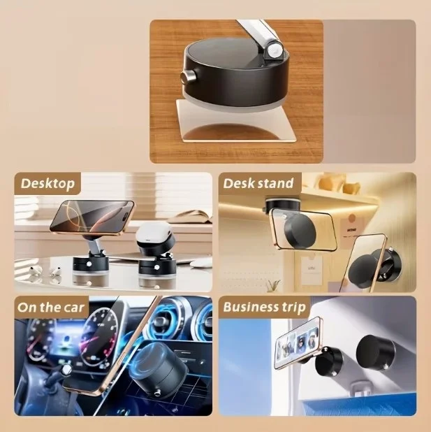 Mıknatıslı Katlanabilir Telefon Tutucu - Torpido ve Cam Uyumlu görsel 3