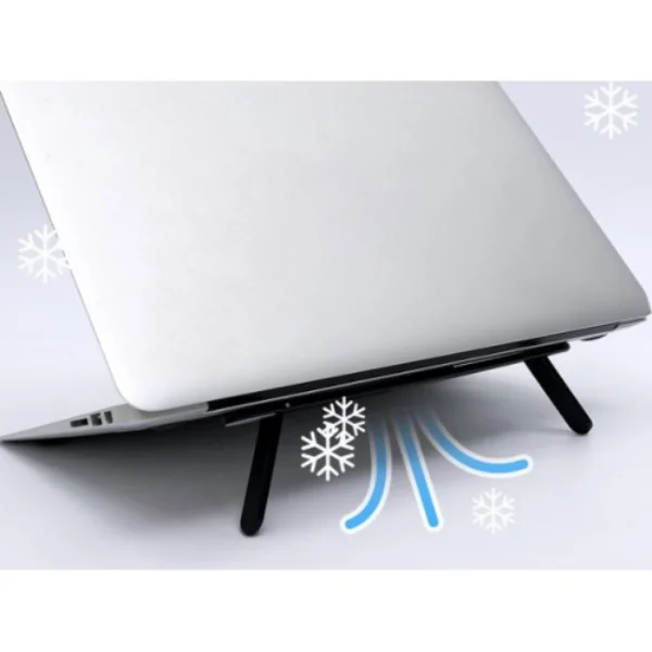 Siyah 2 Kademeli Katlanabilir ve Yapışkanlı Laptop Standı görsel 4