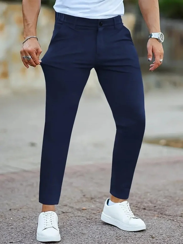 Erkek Cepli Slimfit Atlas Pantolon