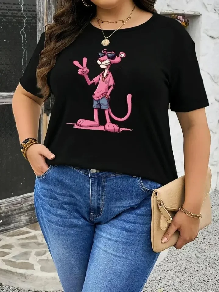 Baskılı Oversize Bisiklet Yaka T-shirt - Beyaz görsel 3