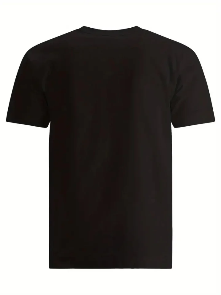 Baskılı Oversize Bisiklet Yaka T-shirt - Siyah görsel 2