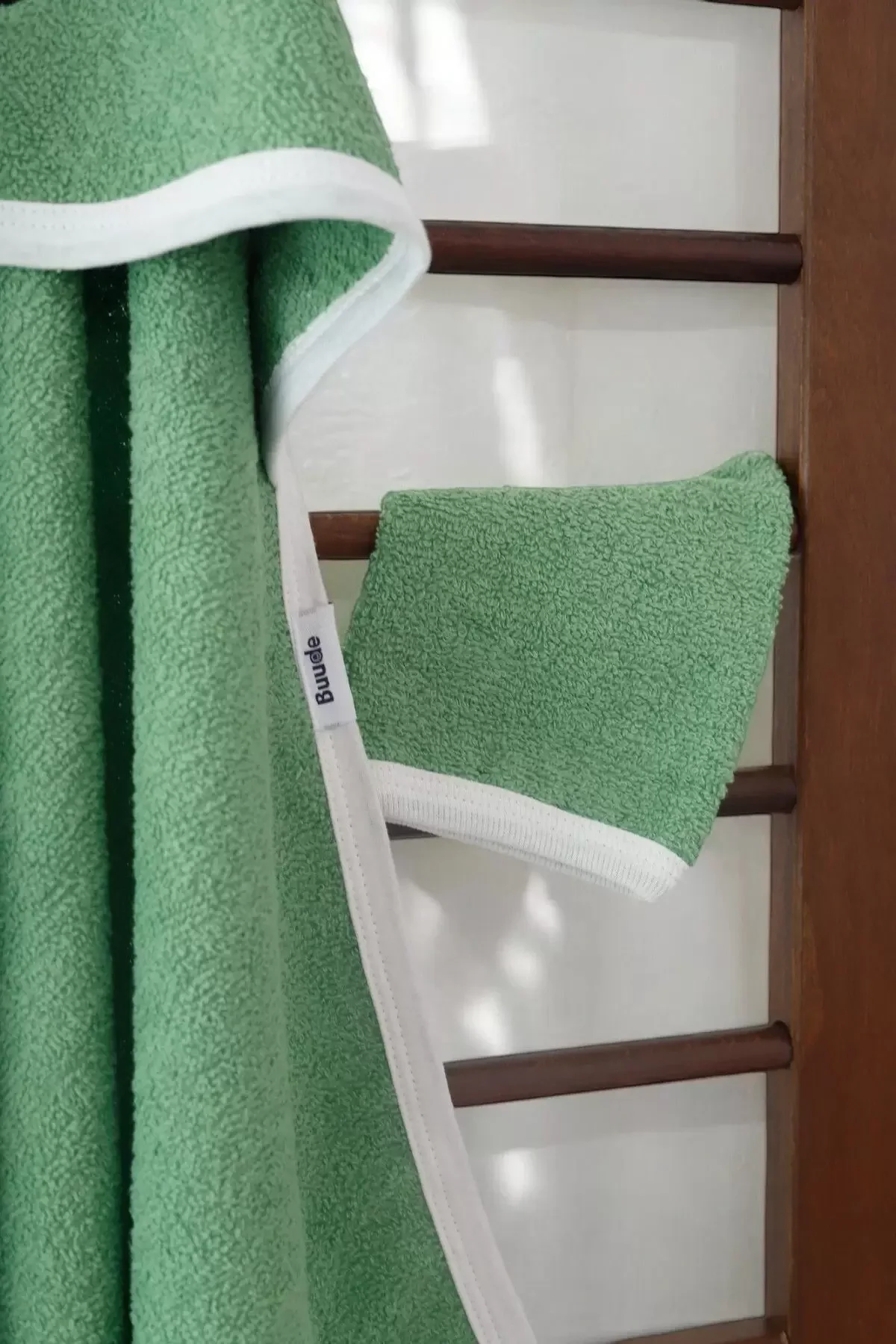 Kurbağa Nakışlı Unisex Şapka Ve Keseli Bebek Banyo Havlusu görsel 4
