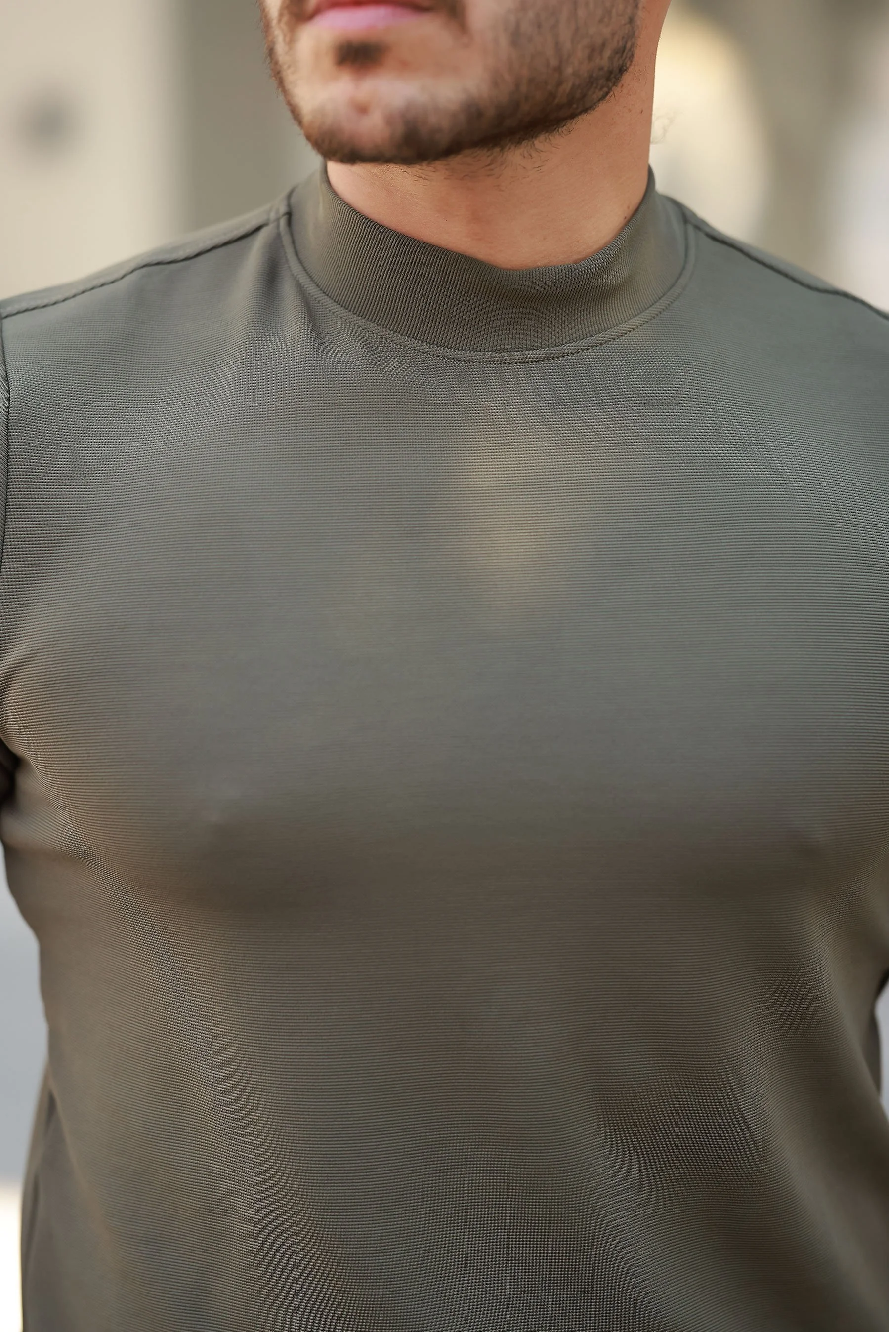 Erkek Yarım Balıkçı Yaka Kısa Kollu T-shirt görsel 3